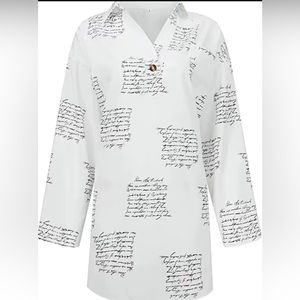 Women's Bohemian Knee Length Blouses Loose Neck, can be worn as short dress